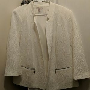 Off white open front blazer